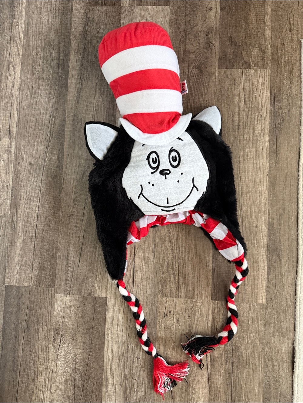 Cat in the Hat Plush Character Hat — Red & White Stripes
